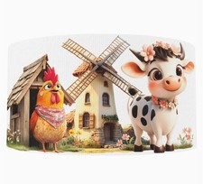 1.5" 1 yard Cow Chicken Farm Ranch garden flower animal Grosgrain Craft Ribbon