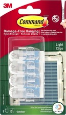 Command Clear Outdoor Light Clips - 8 Adhesive Hooks & 10 Strips for Damage-Free 0.99 per strip