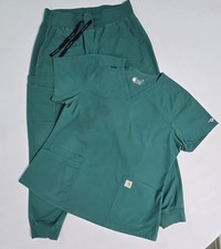 Carhartt Scrubs Set Green L Women s Medical Uniform Polyester Solid
