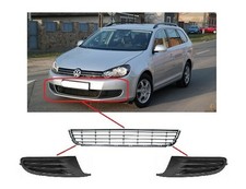 Neuf Pour VW Golf VI 09-13 Pare-Chocs Avant Cache Phare Anti-Brouillard Noir Lot