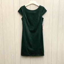 Vince Camuto Green Cap Sleeve Faux Suede Dress $148 Size 2 NWT