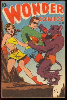 Wonder Comics #11 Nice Good Girl copertina età dell'oro fumetto Nedor 1947 ottime condizioni