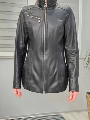 Men Leather Jacket Black 36