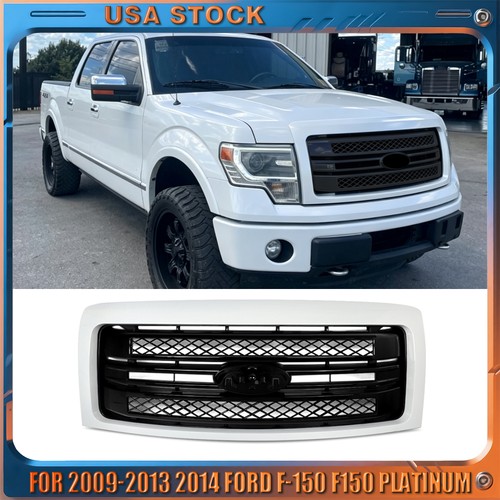 For 2009-2014 Ford F-150 F150 Platinum XLT FX2 Oxford White Front Bumper Grille 