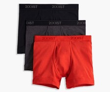 2(X)ist Essential Cotton 6” Boxer Briefs 3 Pack Small
