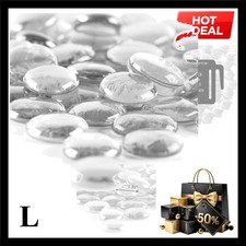X-Large 1.1"-1.35" Clear Glass Flat Gemstone Vase Fillers 1 LB Multiple Color...