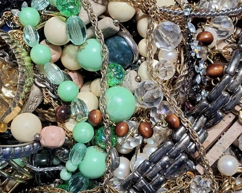 3 Lbs. Vintage to Modern Costume Jewelry Junk Tangled Estate Craft Lot (Lt # 00)