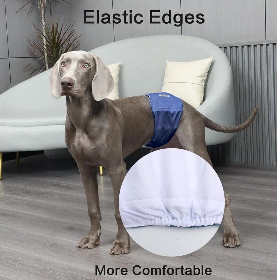 Reusable Dog Belly Bands for Male Dogs Diapers 3Pack Washable Dog Diapers XXL - Image 2 of 4