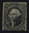 CKStamps: US Stamps Collection Scott#17 12c Washington Used Small Thin