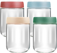 Vinato 4Er Set 480Ml Overnight Oats GläSer, GlasbehäLter Mit Deckel, Meal Prep G