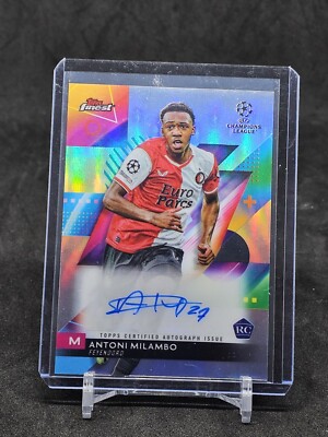 TOPPS FINEST UEFA 2023-24 ANTONI MILAMBO RC AUTO REFRACTOR FEYENOORD