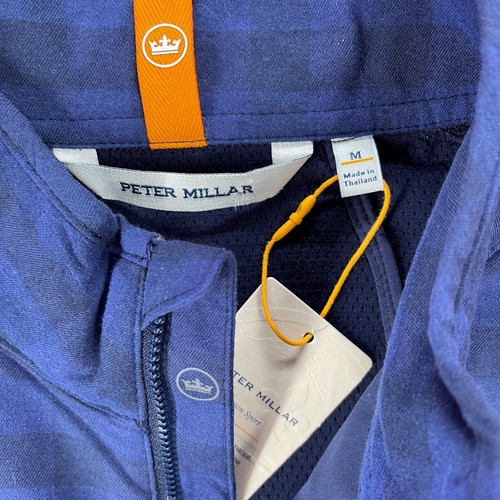 PETER MILLAR Mens MEDIUM Fuse Elite Flannel Hybrid Golf Vest Navy Blue NEW $220 - Picture 5 of 10