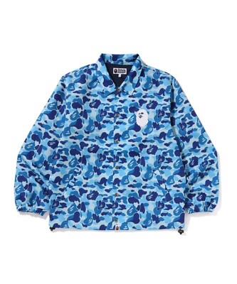 A Bathing Ape Men's Coach Jacket 2025 SS ABC CAMO Transfer Print