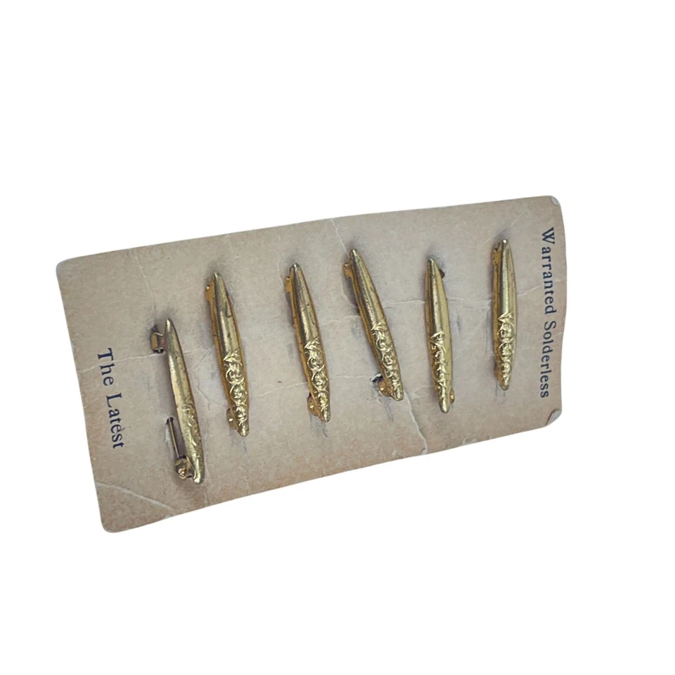 Antiguo juego de 5 prendedores de lencería victoriana garantizados con tarjeta original Foto 4 de 4