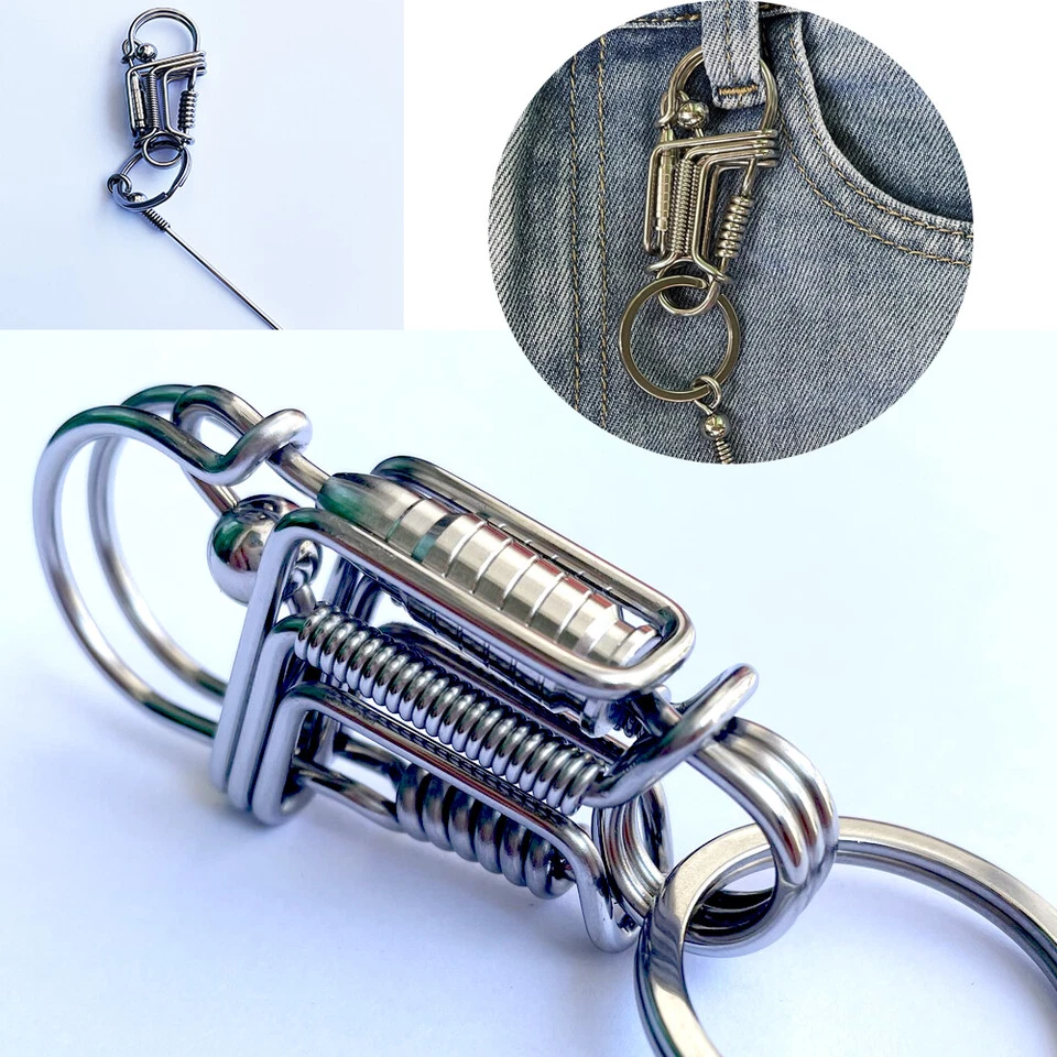 Handmade Wire Keychain Gift Creative Car DIY Key Chain Clip Hook for Men Women - Image 2 of 4