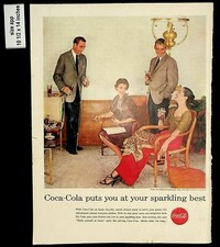 1956 Coca-COla Gathering Coke Drinks Night Vintage Print Ad 8240