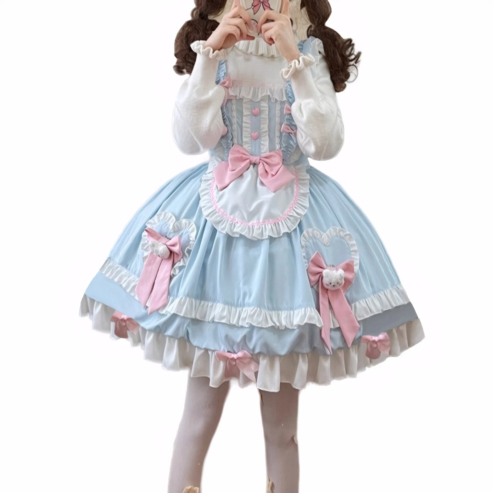 Lolita Pink Ruffle Bow Kawaii Cosplay Dress Harajuku Sweet Girl Outfits Princess
Opens in a new wind