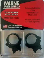 WARNE Permanent 1" High Scope Rings 11mm 3/8" 722M FAST SHIP