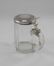 *RAR* Seltener Damen Bierkrug Glas mit Silberdeckel in 750er Silber Vollgold?