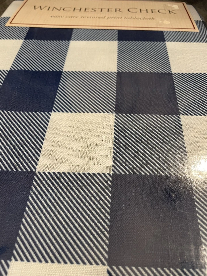 Benson Mills Tablecloth Winchester Check Blue 60”x 104” NIP - Image 4 of 4