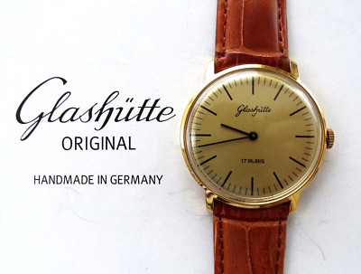 Glashütte GUB 09-20 goldplaque vintage classic men's watch