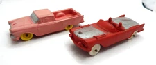 Vtg Lot of 2 Auburn Rubber Co Toy Car Ford Ranchero + Cadillac Convertible # 504