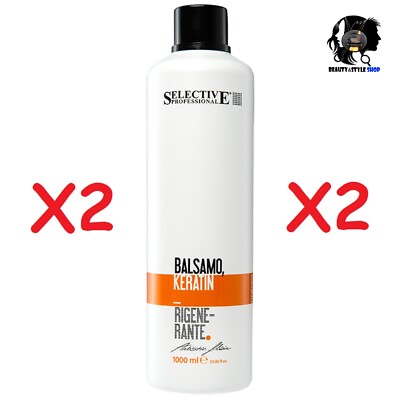 SELECTIVE ARTISTIC FLAIR BALM 2X1000ML PROFESSIONAL REGENERATING KERATIN 
