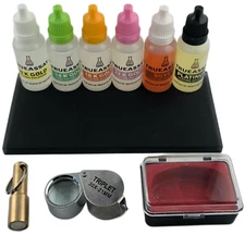 Gold Silver Platinum Testing Kit + 30x Eye Loupe +Coin Bar Jewelry Magnet Tester