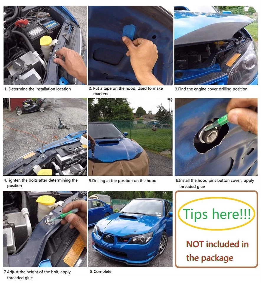 Bloqueo de pasador de capó de coche de liberación rápida para parachoques negro 4 piezas Foto 3 de 4