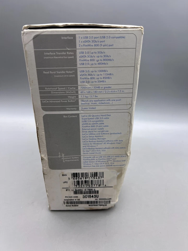 LaCie d2Quadra USB 3.0 2Tb External Drive - Image 2 of 4