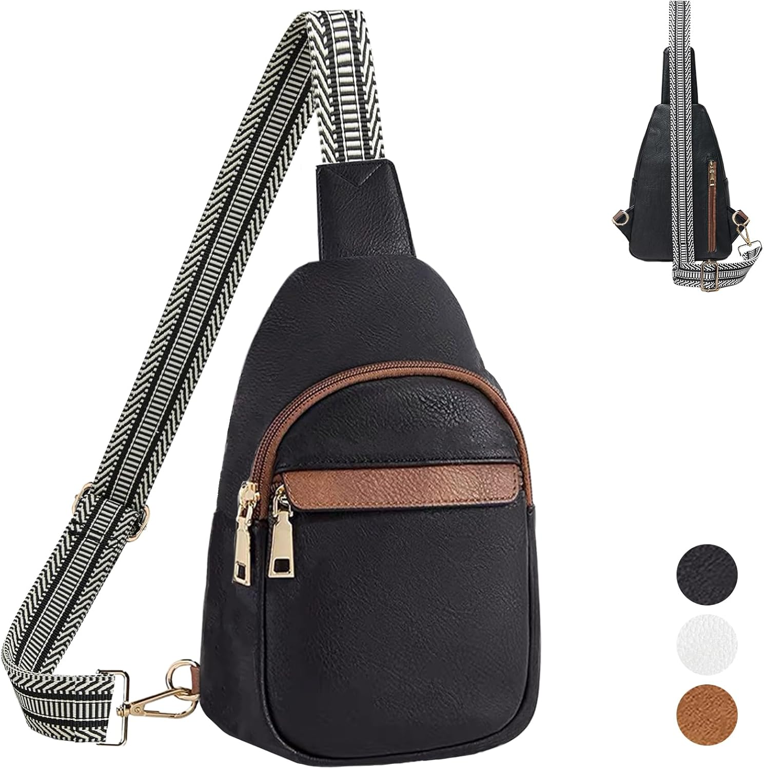 Crossbody Bags for Women Men, Small Sling Purses Bag for Women Trendy, Faux Leat-image