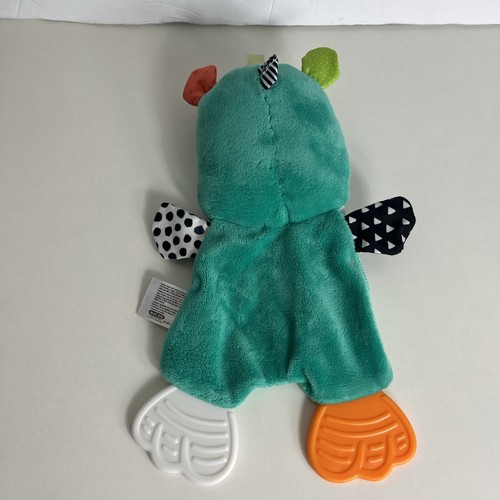 Infantino Baby Teething Toy Crinkle Cuddly Hippo Infant Teether Sensory - Picture 4 of 9