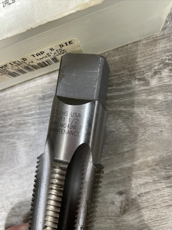 Vintage Greenfield Tap NOT MO496 P 1-11-1/2 NC Maintenance GTD HS USA￼ Taper Pip - Image 4 of 4