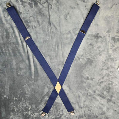 Y Shape Blue Suspenders Adjustable Trouser Straps Belt Elastic Braces Adult