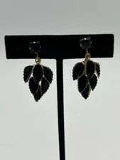 Albert Weiss Screw On Black Earrings