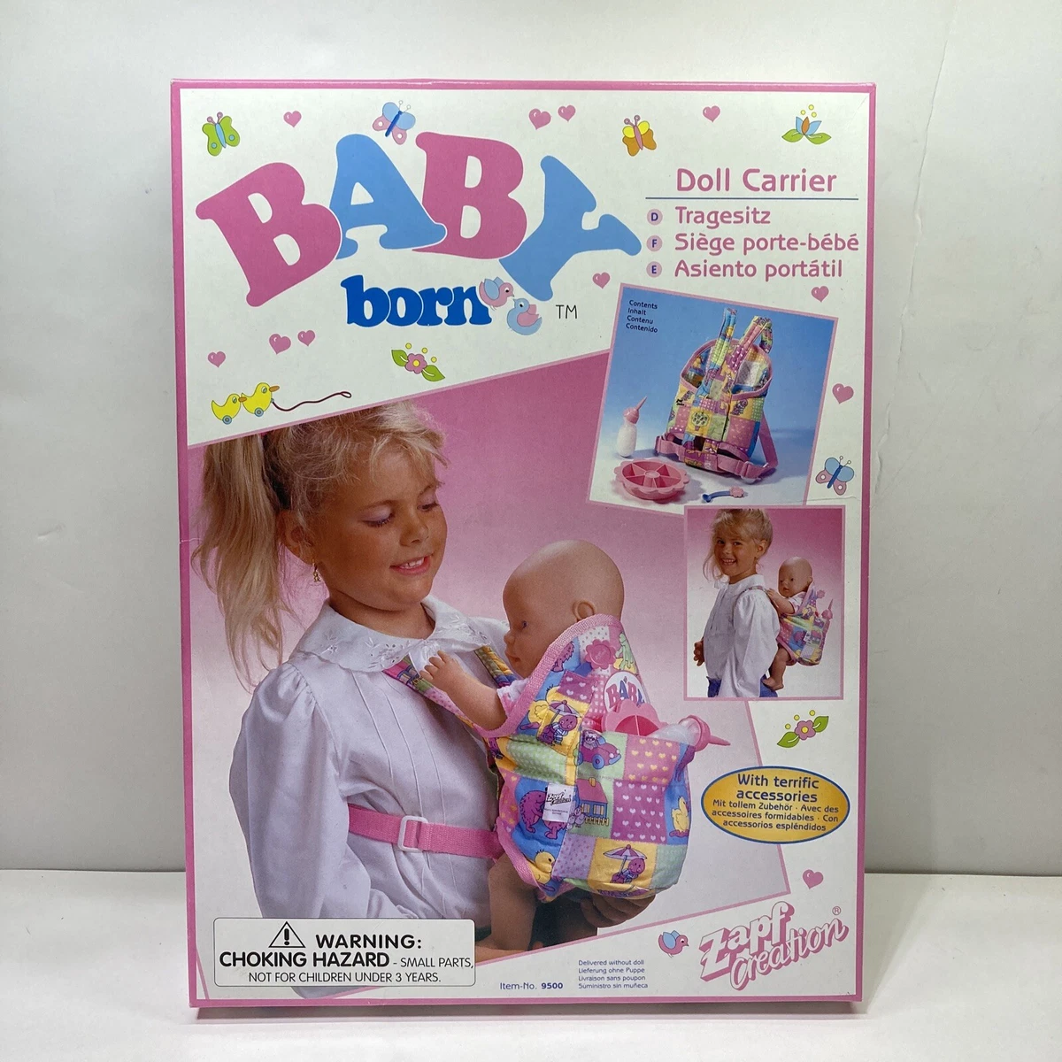 Zapf Creation Baby Born Doll Carrier Vintage Doll Accessory 9500