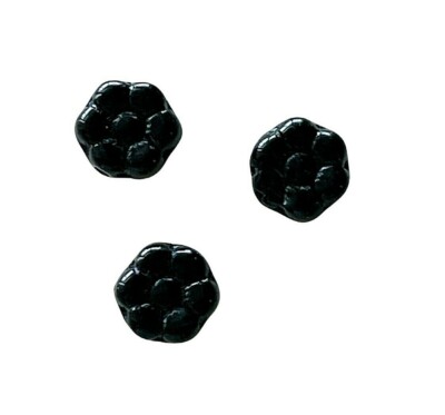 40 Preciosa Jet Black Czech Bohemian Glass 8x4mm Flat Flower Disc Daisy Beads
