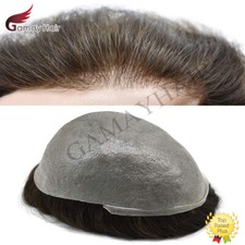 Mens Toupee Hairpiece 0.04mm Ultra Thin Skin Human Hair Replacement System Wig