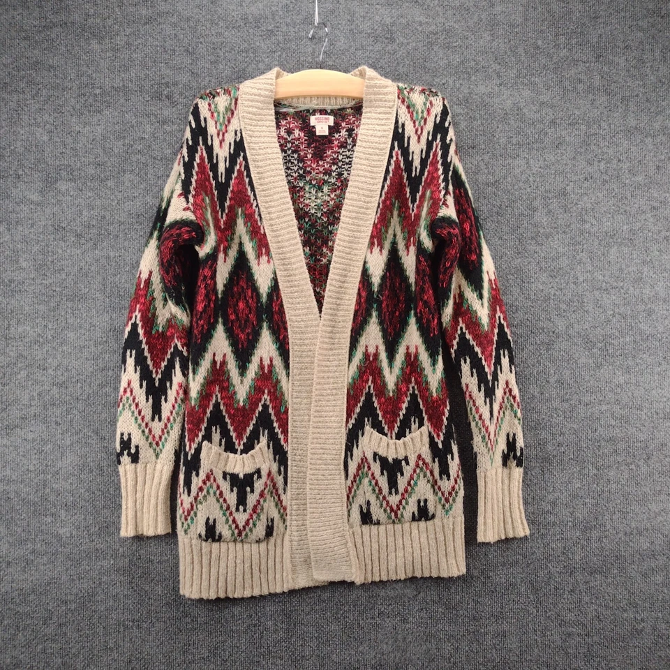 Mossimo Supply Co. Women's Open Front Cardigan Sweater Small Multi Tribal - Image 2 of 4