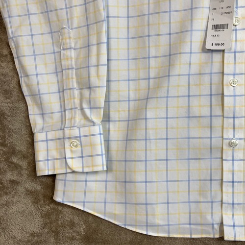 Brooks Brothers Mens Soho Fit Shirt Size 15.5-32 Yellow Blue Check Non Iron NWT - Picture 9 of 17