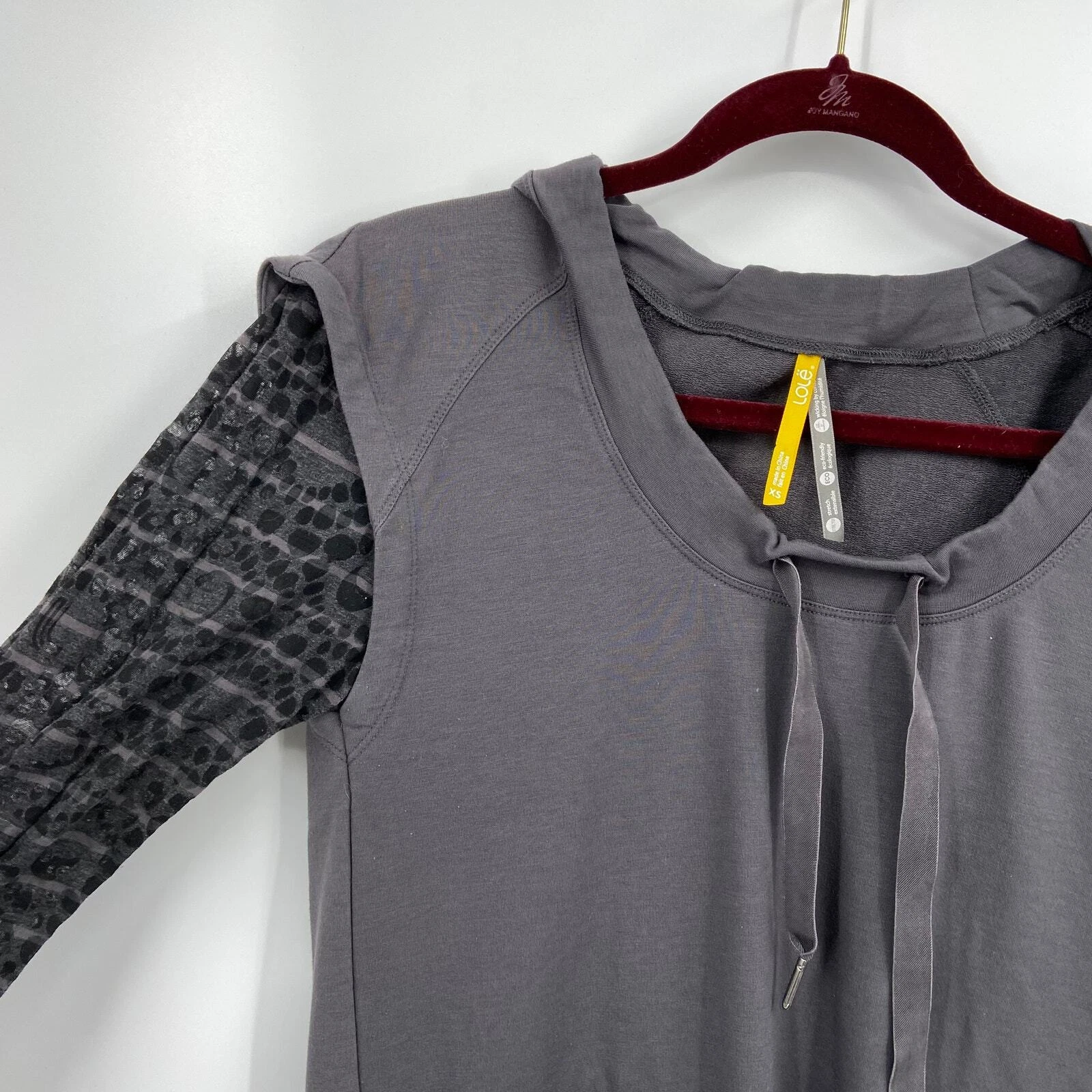 lole pullover drawstring burnout sleeves sweatshirt