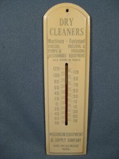 Rare Old Wooden Dry Cleaner's Wisconsin Equipment & Supply thermometer Mil. Wis.