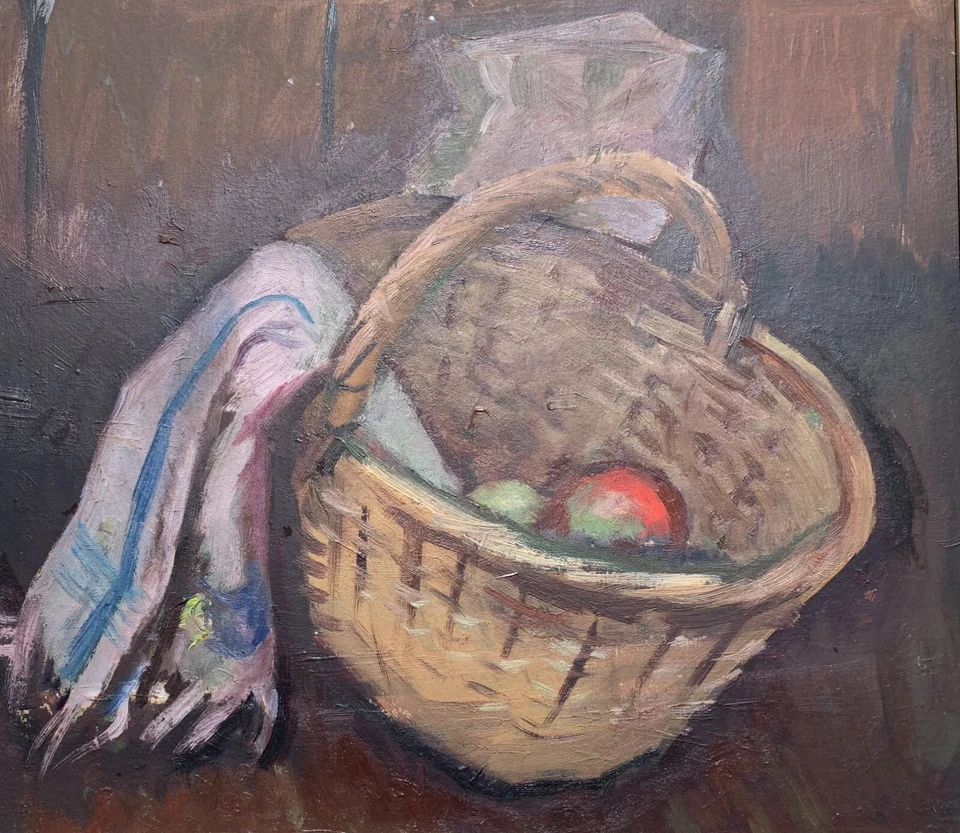 Belle peinture à l'huile impressionnisme art scolaire russe milieu du XXe siècle - Photo 3/4