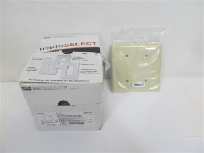 Hubbell NP23I, Nylon Wall Plate 2 Gang, 2 Blank - Ivory 1 box of 25 