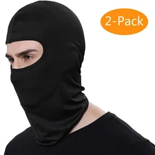 2 Pack Men Balaclava Black Face Mask Lightweight Motorcycle Warmer Ski