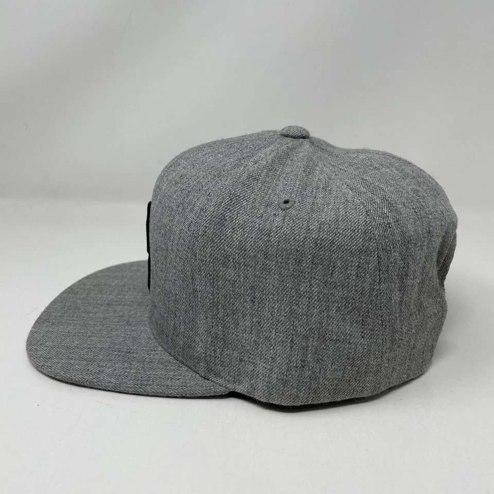 Sombrero Snapback Vintage Negro Escala Gris Jaspeado Lana Logo 3D Foto 4 de 4