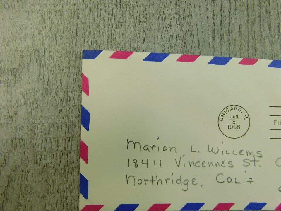 First Day Of Issue Chicago IL 1968 US Air Mail Vintage Stamp Envelope Cover - Image 3 of 4