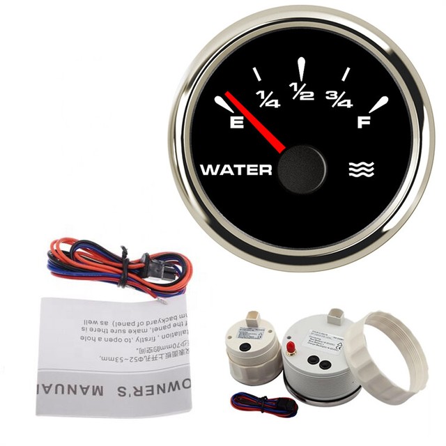 52mm/2" Marine Boat RV Caravans Chrome Water Tank Level Gauge Meter 9