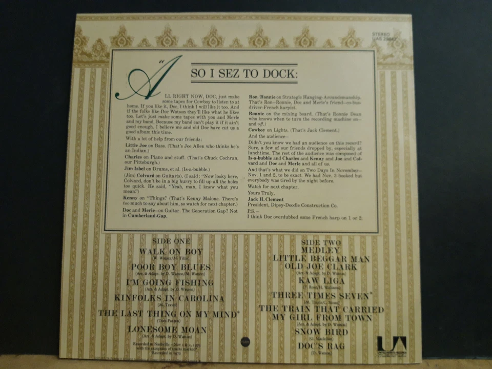 DOC AND MERELE WATSON Two Days In November LP 1974 Uk 1st press Folk NM ! - Image 3 of 4