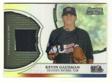 2011 BOWMAN KEVIN GAUSMAN GIANTS USA AUTOGRAPHED SIGNED BASEBALL JERSEY CARD